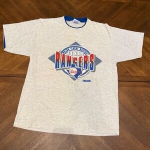 Vintage 1992 Texas Rangers MLB T-Shirt Trench Ultra Gray XL Made in USA 90s